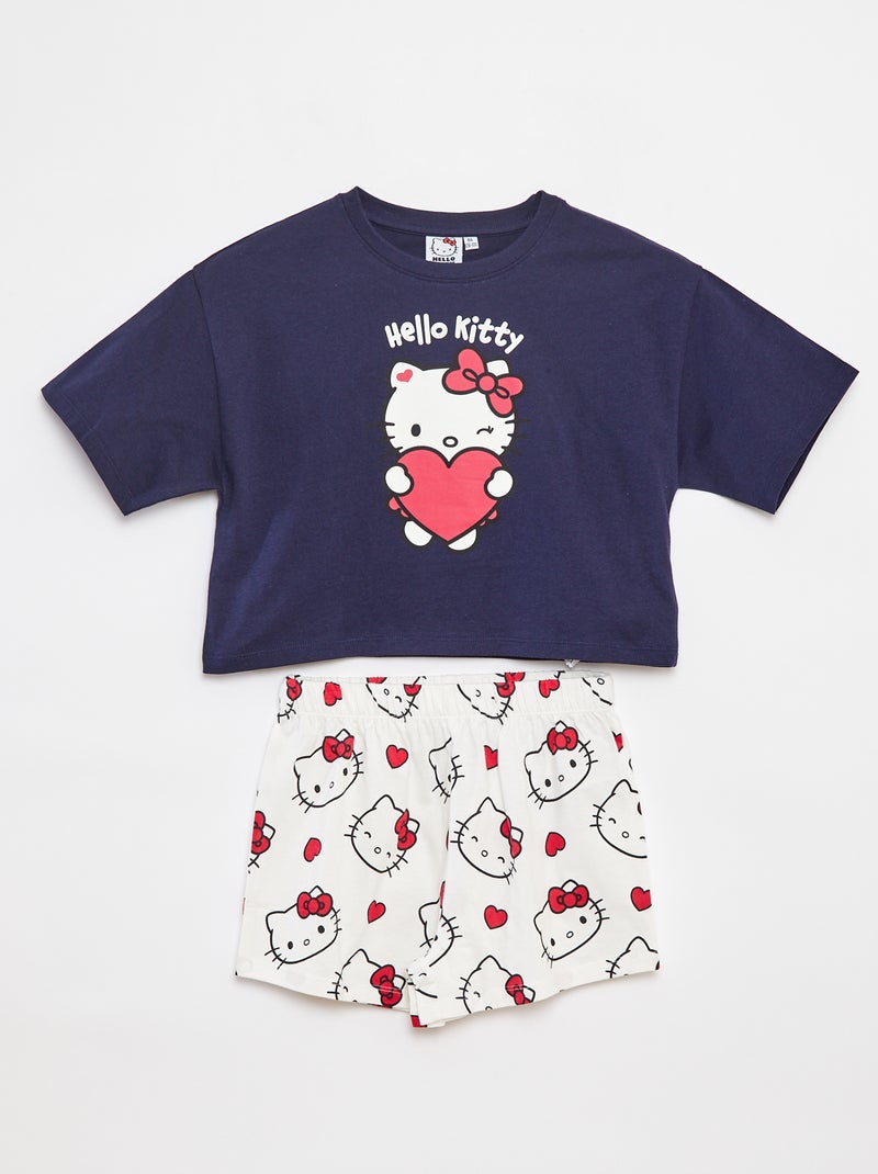 Tweedelige Hello Kitty-pyjama met T-shirt + short - 2-delig BLAUW - Kiabi