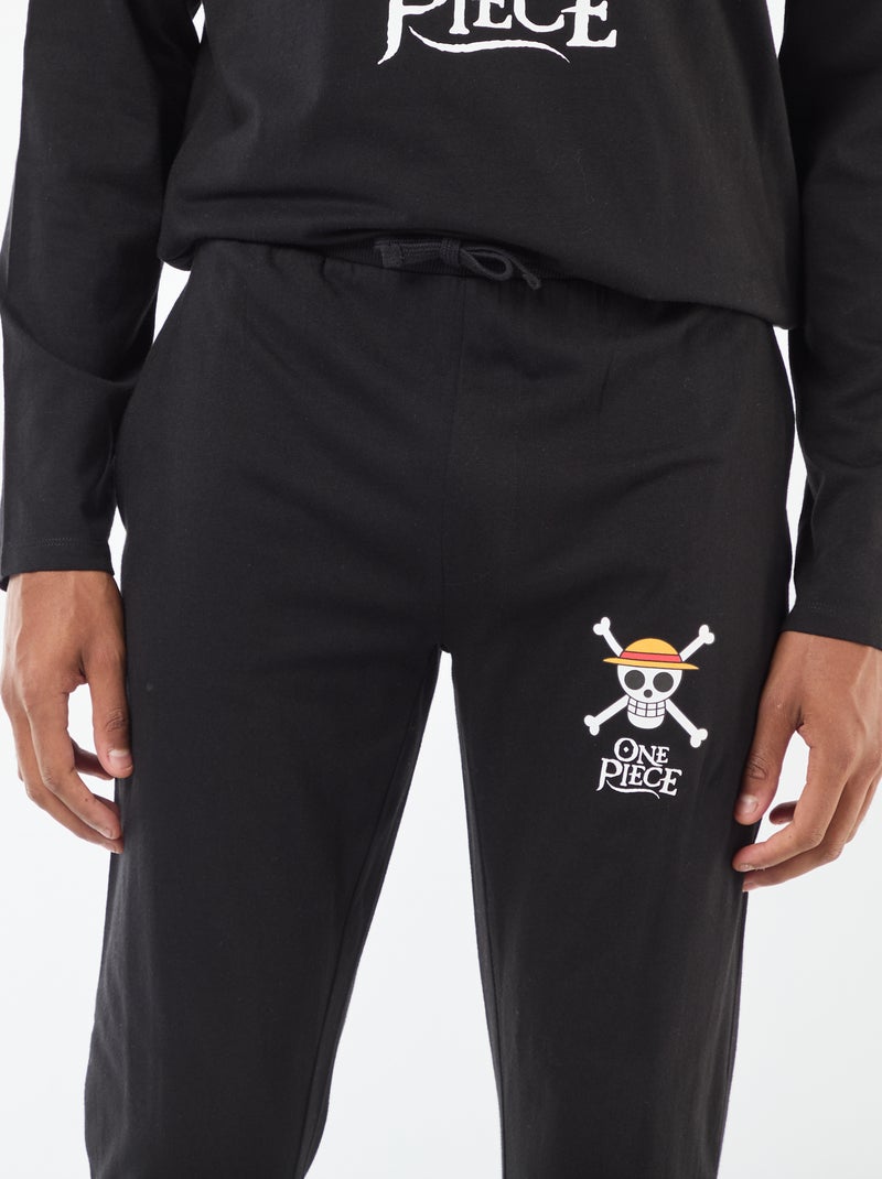 Tweedelige, katoenen One Piece-pyjama Zwart - Kiabi