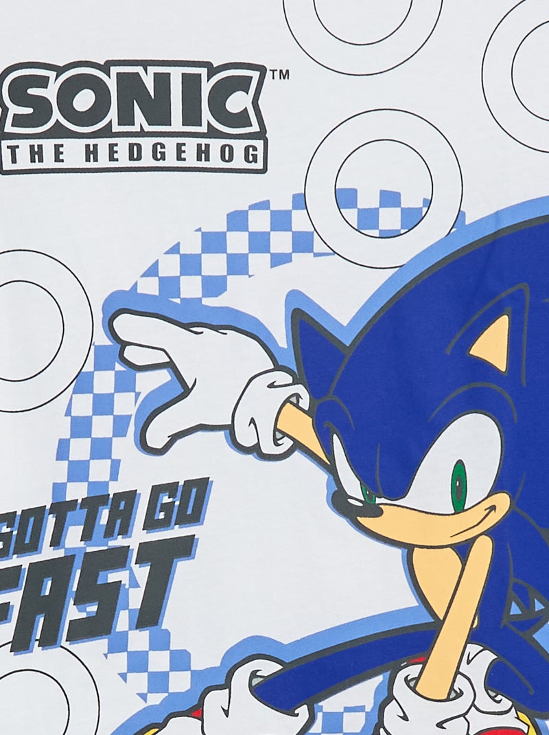 Tweedelige katoenen pyjama 'Sonic' Wit - Kiabi