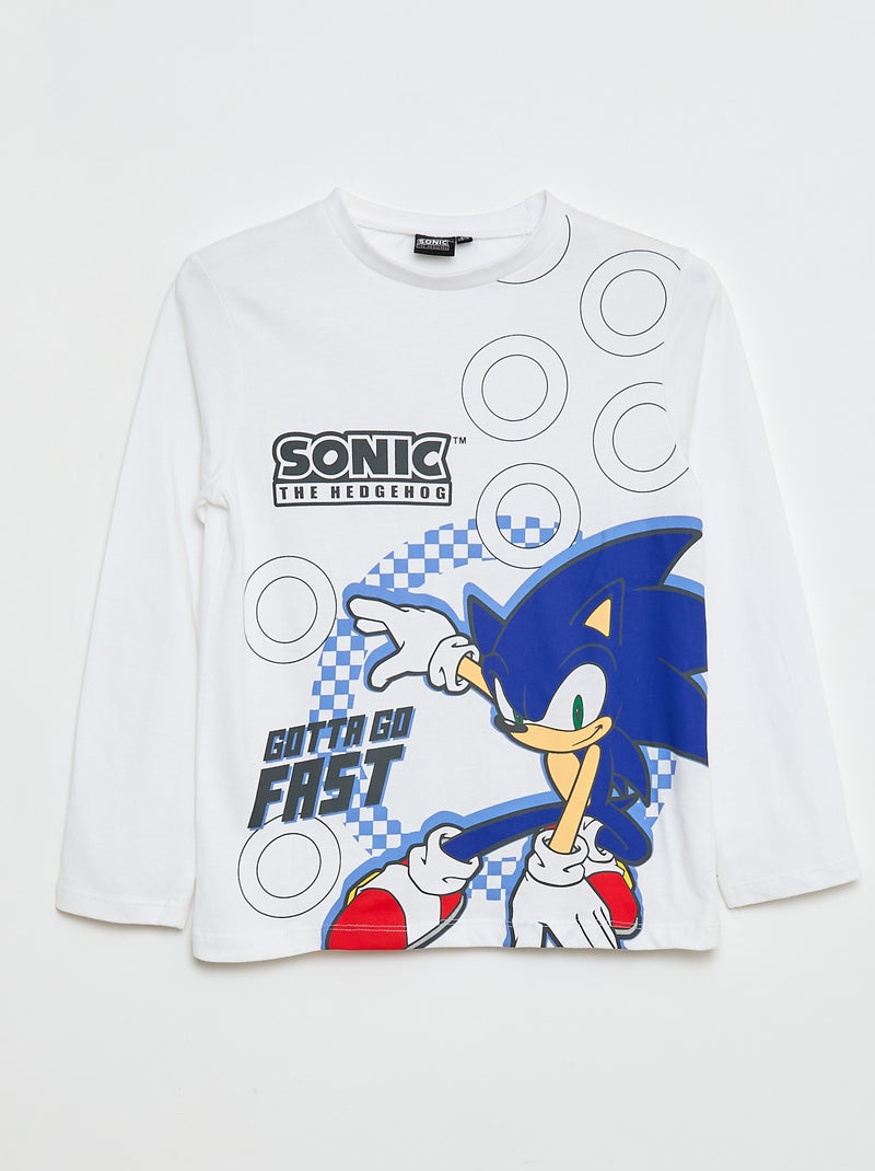 Tweedelige katoenen pyjama 'Sonic' Wit - Kiabi