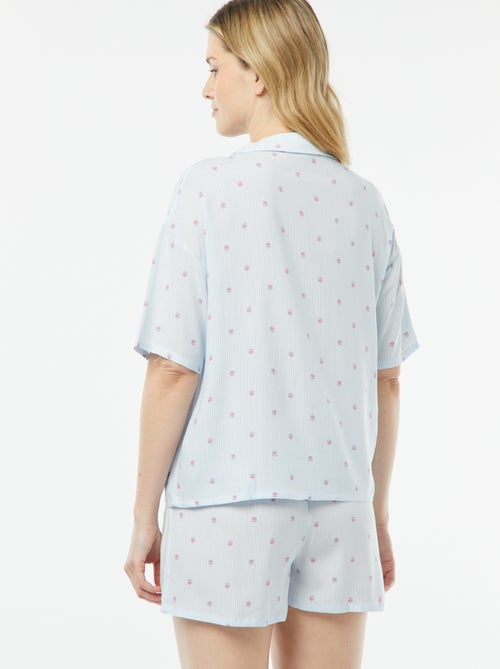 Tweedelige korte pyjama - Blouse + broek met print - Kiabi