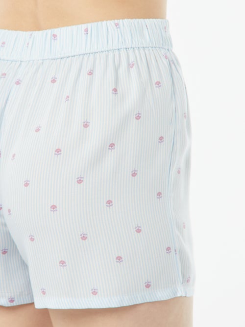 Tweedelige korte pyjama - Blouse + broek met print - Kiabi