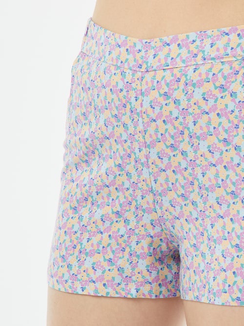 Tweedelige korte pyjama - Blouse + broek met print - Kiabi