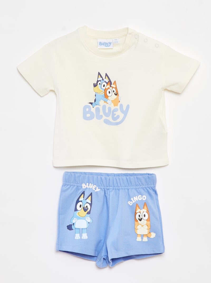 Tweedelige, korte pyjama met 'Bluey'-print - 2-delig WIT - Kiabi