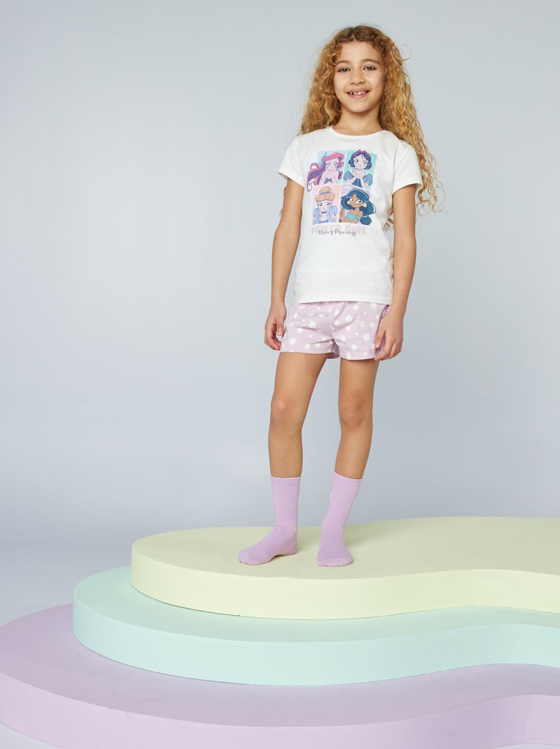 Tweedelige, korte pyjama met Disney-prinsessenprint WIT - Kiabi
