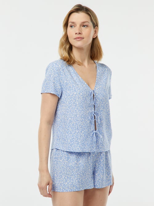 Tweedelige korte pyjama met geknoopt T-shirt - Kiabi