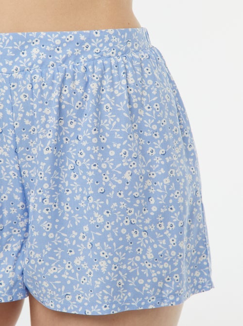 Tweedelige korte pyjama met geknoopt T-shirt - Kiabi