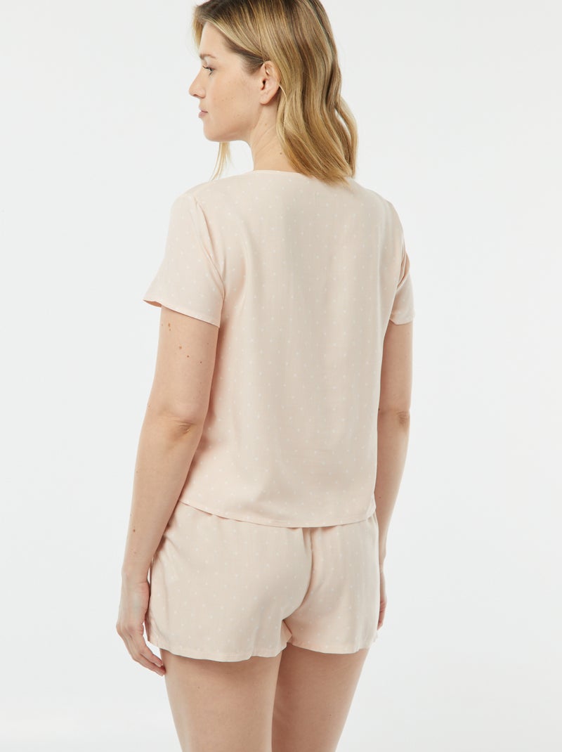 Tweedelige korte pyjama met geknoopt T-shirt ROSE - Kiabi