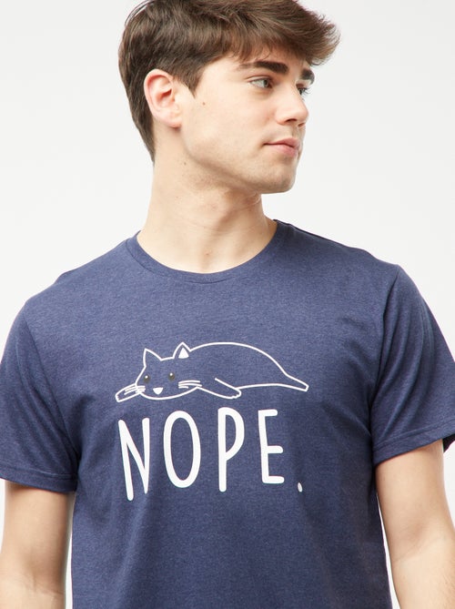 Tweedelige korte pyjama met opschrift - Kiabi