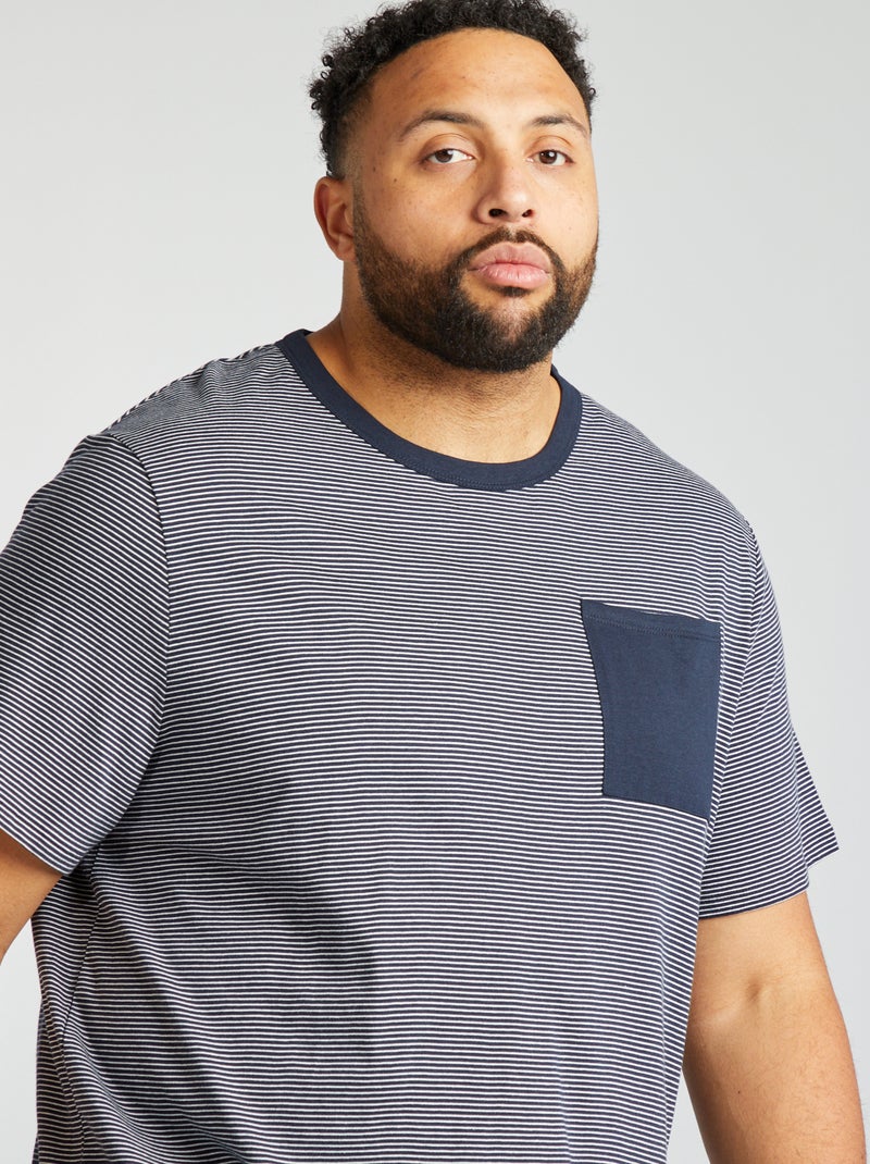 Tweedelige, korte pyjama met T-shirt + short - 2-delig BLAUW - Kiabi