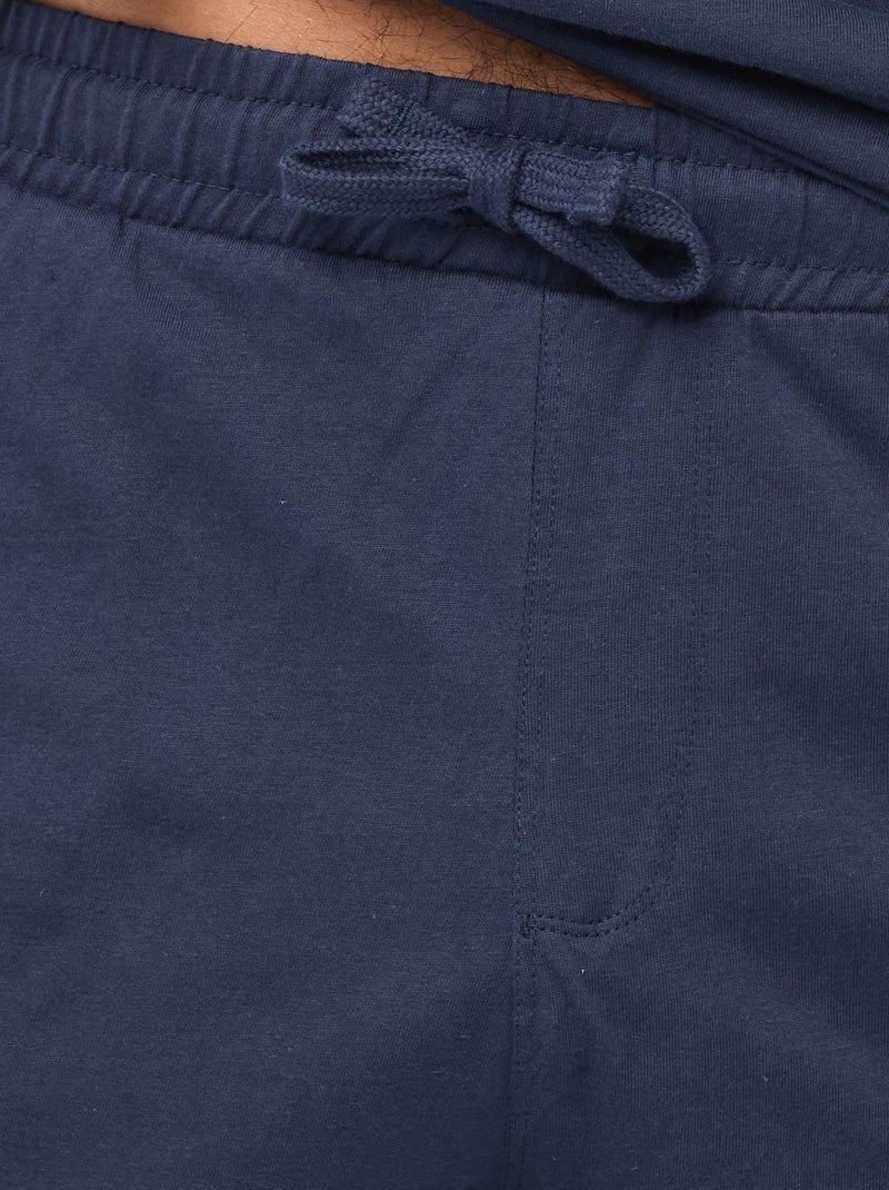 Tweedelige, korte pyjama met T-shirt + short - 2-delig Blauw - Kiabi