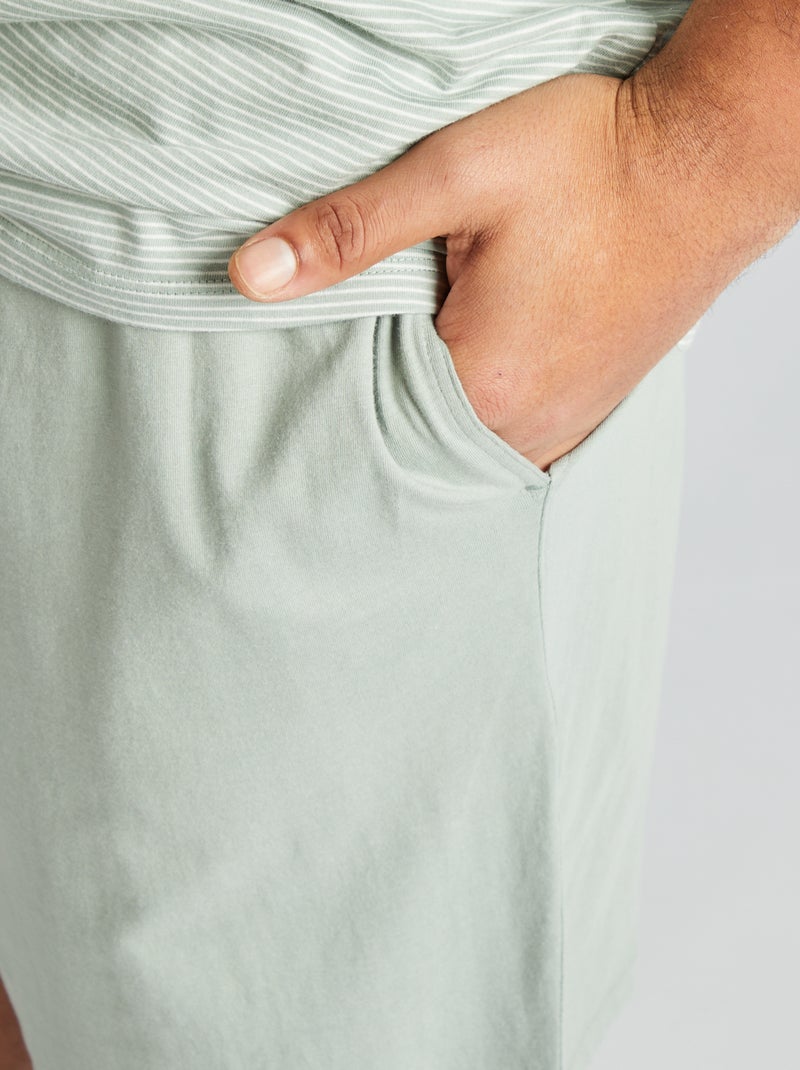 Tweedelige, korte pyjama met T-shirt + short - 2-delig GROEN - Kiabi