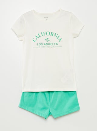 Tweedelige, korte pyjama met T-shirt + short - 2-delig