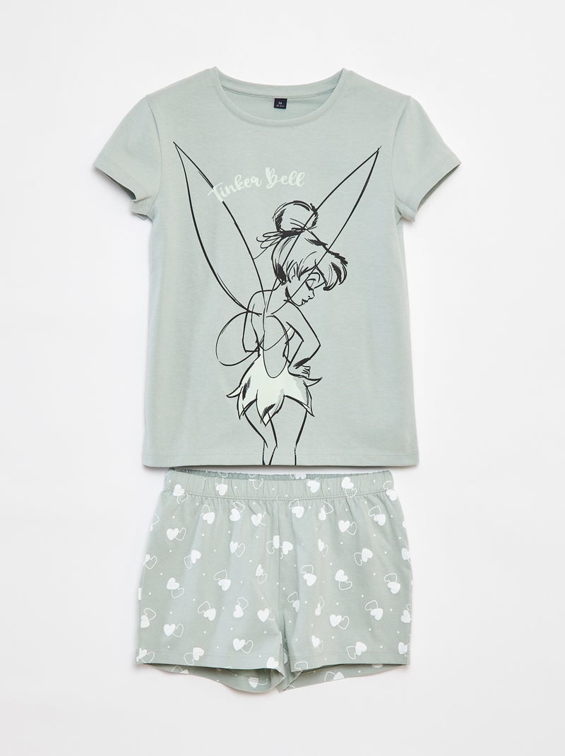 Tweedelige, korte pyjama met Tinkelbel-print GROEN - Kiabi