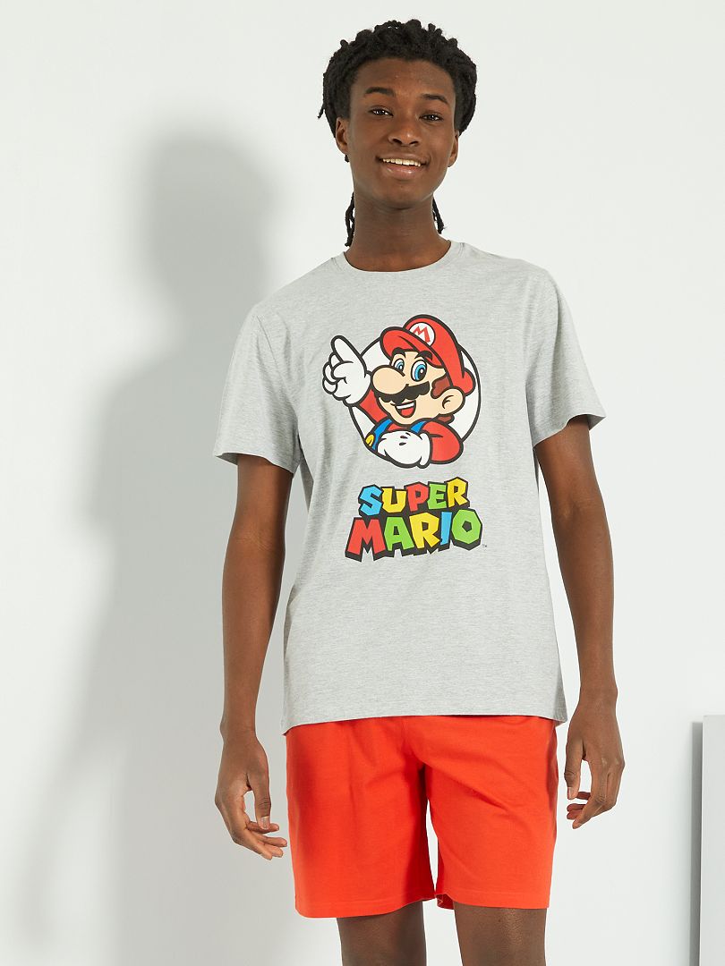 Tweedelige korte pyjama 'Super Mario' grijs / rood - Kiabi