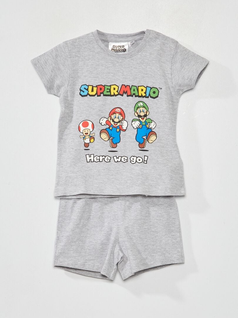 Tweedelige korte pyjama 'Super Mario' GRIJS - Kiabi