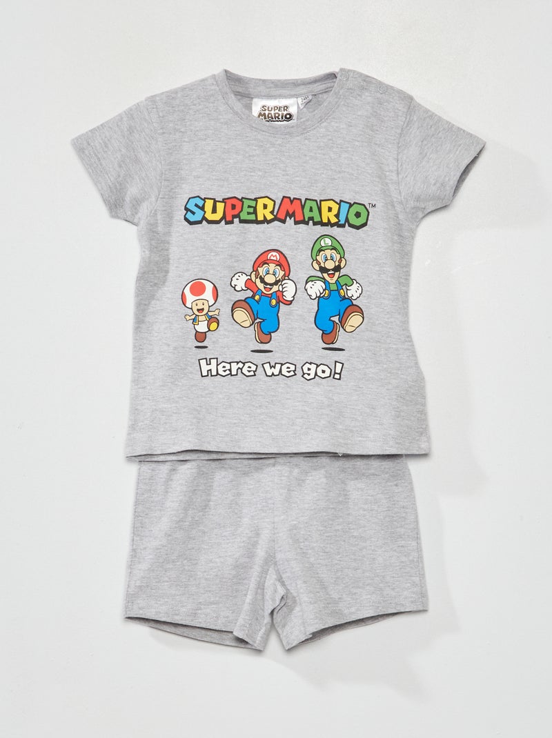 Tweedelige korte pyjama 'Super Mario' GRIJS - Kiabi
