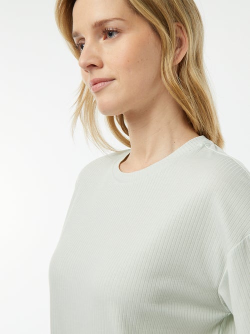 Tweedelige korte pyjama van ribstof - Kiabi