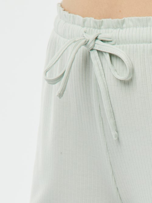 Tweedelige korte pyjama van ribstof - Kiabi