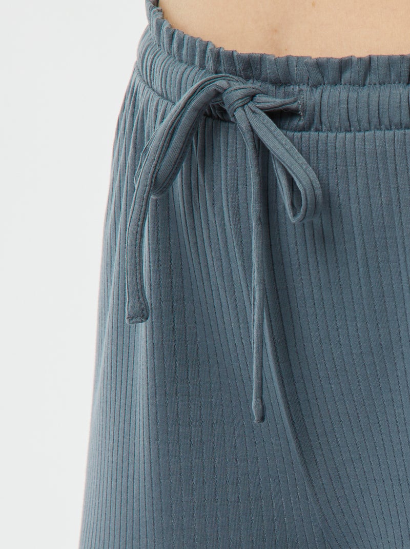 Tweedelige korte pyjama van ribstof GRIJS - Kiabi