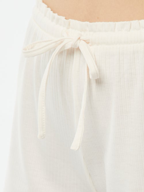 Tweedelige korte pyjama van ribstof - Kiabi