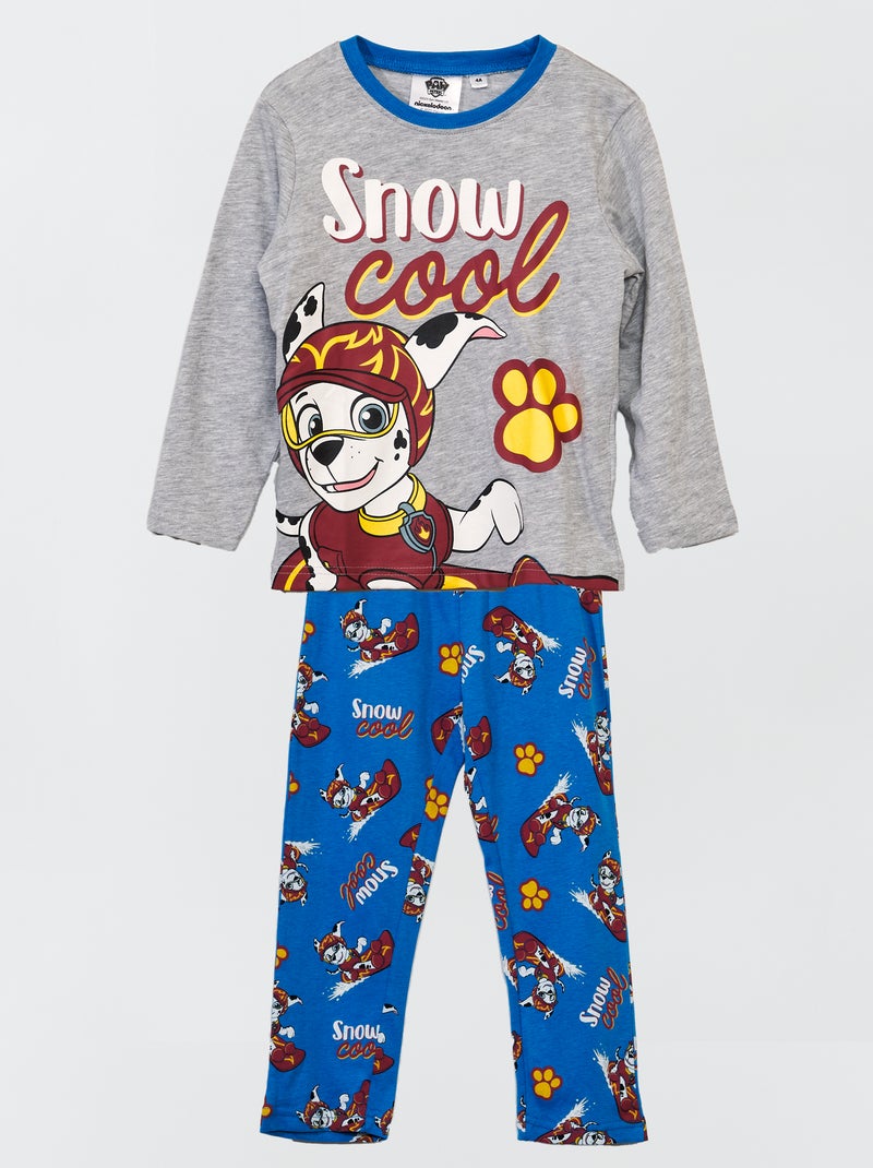 Tweedelige PAW Patrol-pyjama met T-shirt + broek 2-delig grijs / blauw - Kiabi
