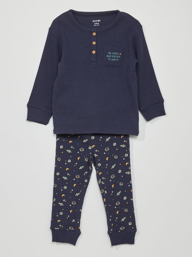 Tweedelige pyjama - 2-delig BLAUW - Kiabi