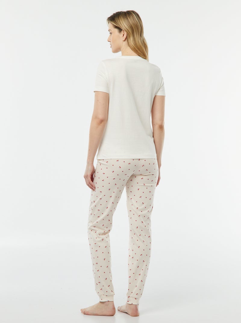 Tweedelige pyjama - T-shirt + broek met print GEEL - Kiabi