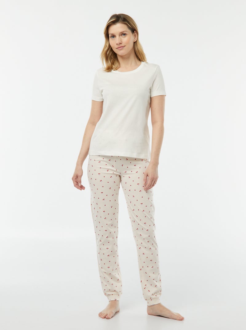 Tweedelige pyjama - T-shirt + broek met print GEEL - Kiabi