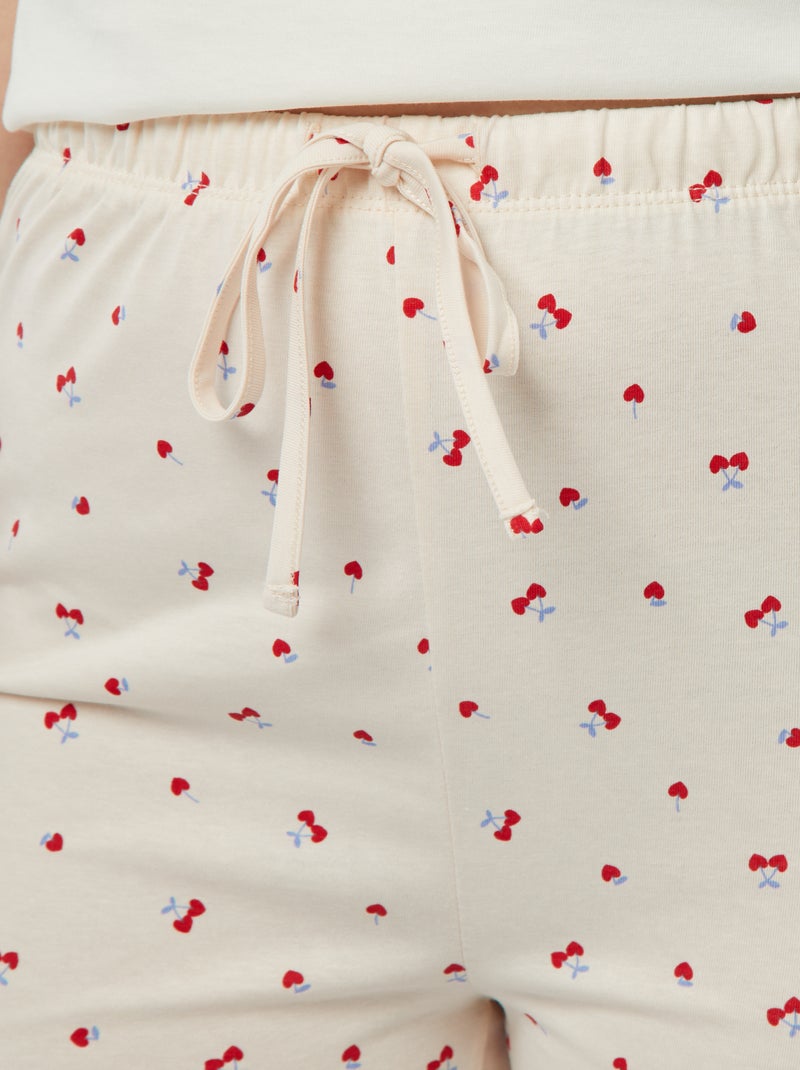 Tweedelige pyjama - T-shirt + broek met print GEEL - Kiabi