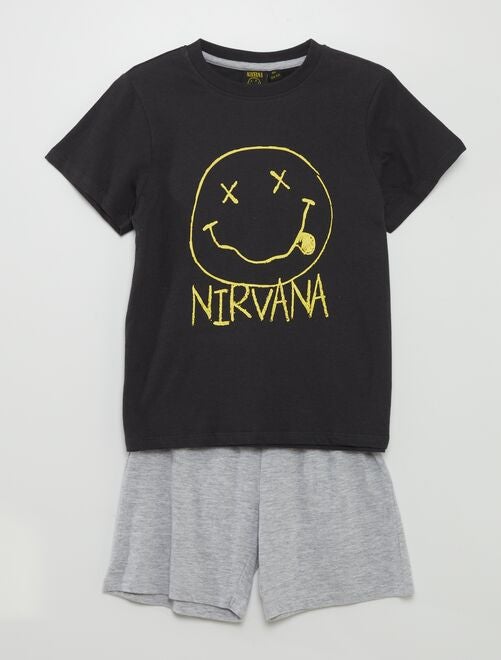 Tweedelige pyjama met Nirvana-print - 2-delig - Kiabi