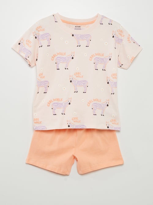 Tweedelige pyjama met print: T-shirt + short - 2-delig - Kiabi