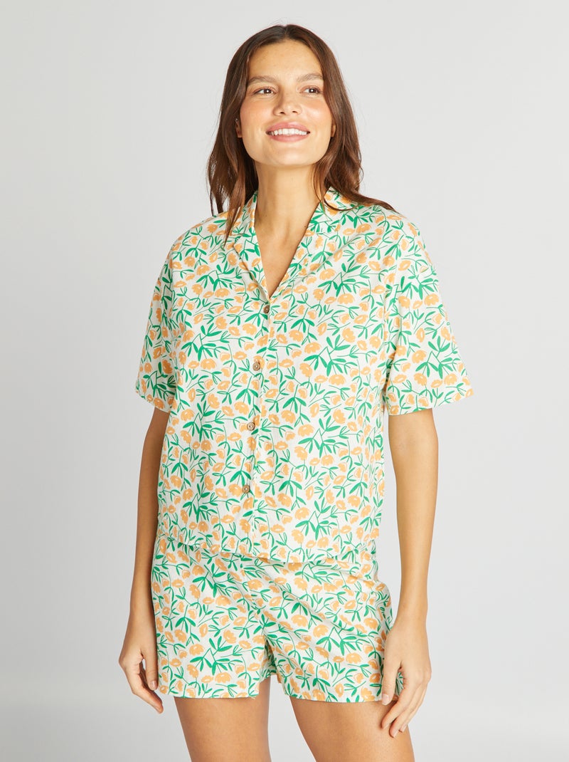 Tweedelige pyjama met print WIT - Kiabi