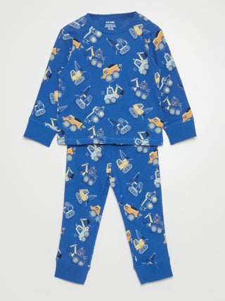 Tweedelige pyjama met ribbeltextuur - 2-delig