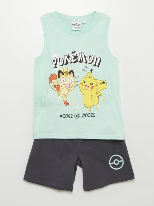 Tweedelige pyjama met short + singlet met Pokémon-print - 2-delig - Kiabi