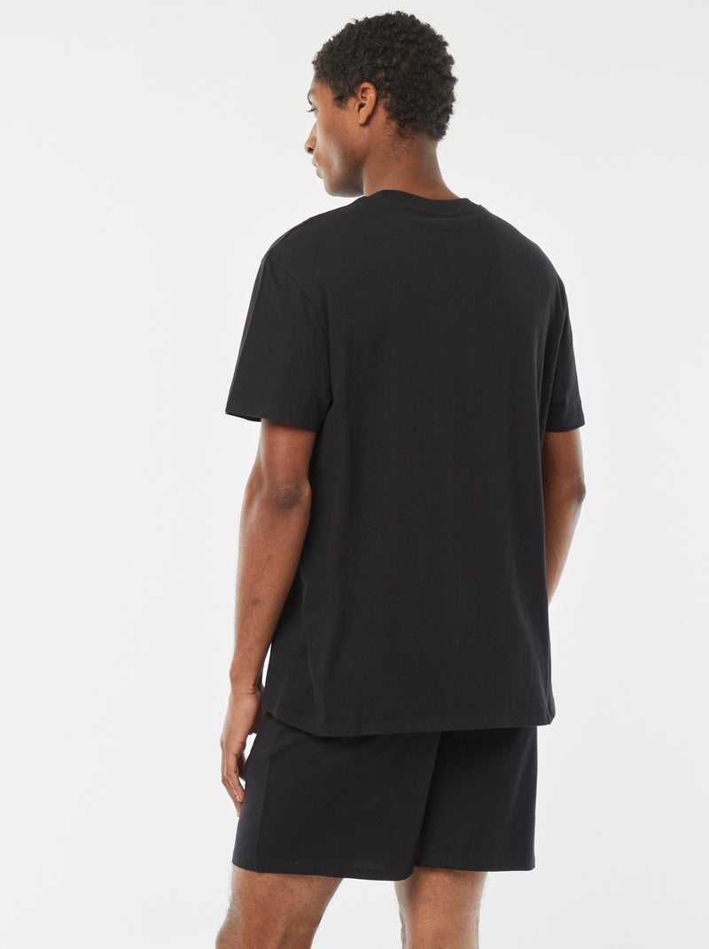 Tweedelige pyjama met short + T-shirt met Nirvana-print - 2-delig ZWART - Kiabi