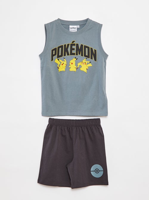 Tweedelige pyjama met short + T-shirt met Pokemon/Pikachu-print - 2-delig - Kiabi
