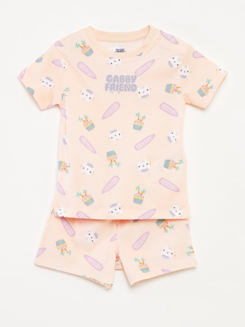 Tweedelige pyjama met short + T-shirt met print van Gabby's poppenhuis - 2-delig ROSE - Kiabi