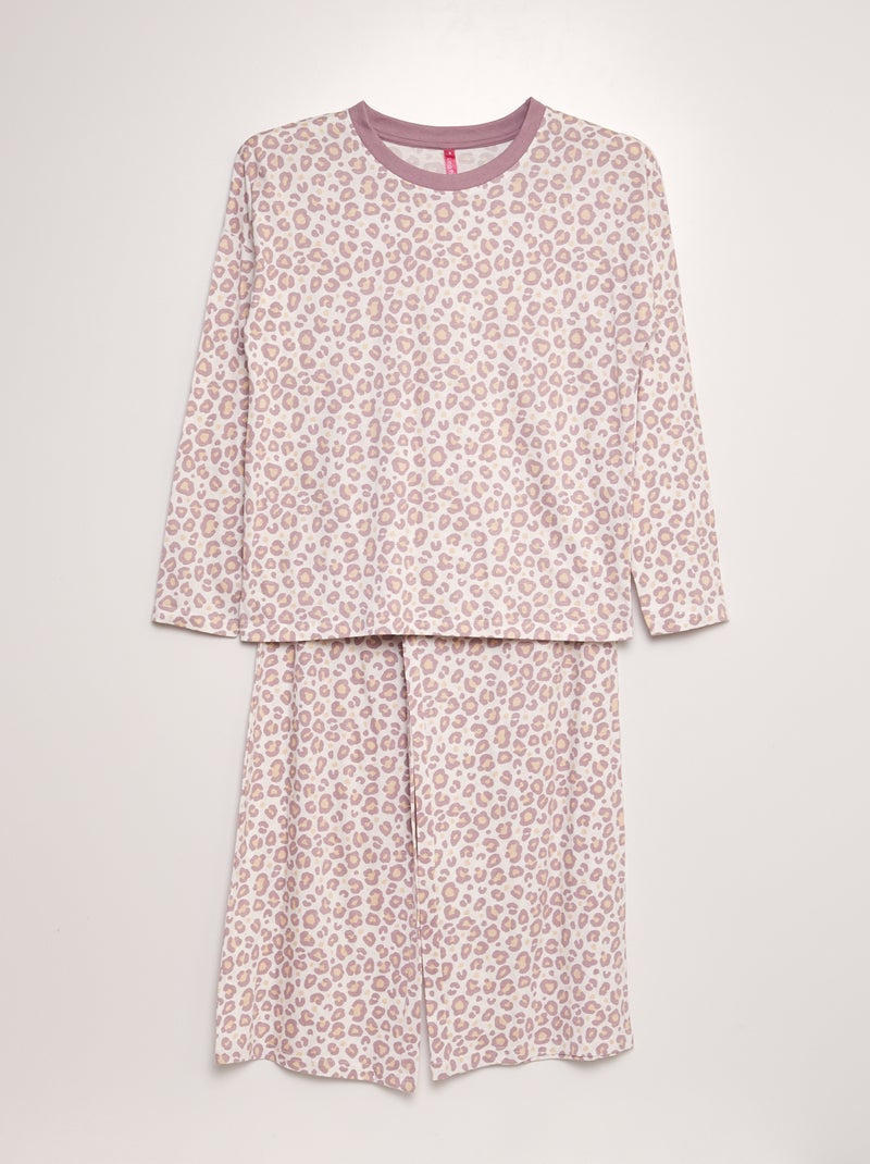 Tweedelige pyjama met T-shirt + broek - 2-delig BIEGE - Kiabi