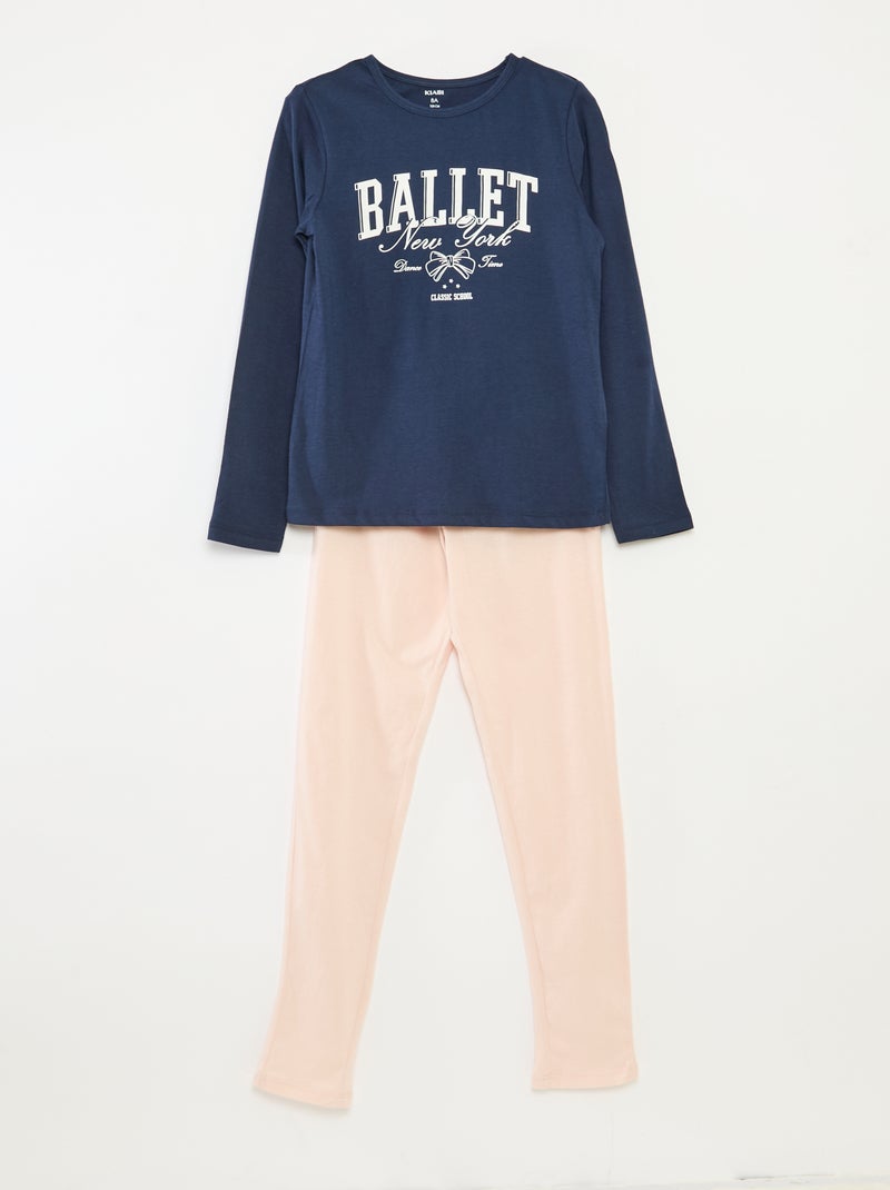 Tweedelige pyjama met T-shirt + broek - 2-delig Blauw - Kiabi