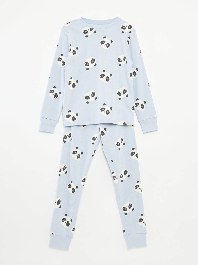 Tweedelige pyjama met T-shirt + broek -  2-delig Blauw - Kiabi