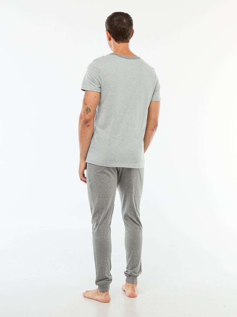 Tweedelige pyjama met T-shirt + broek - 2-delig Grijs - Kiabi