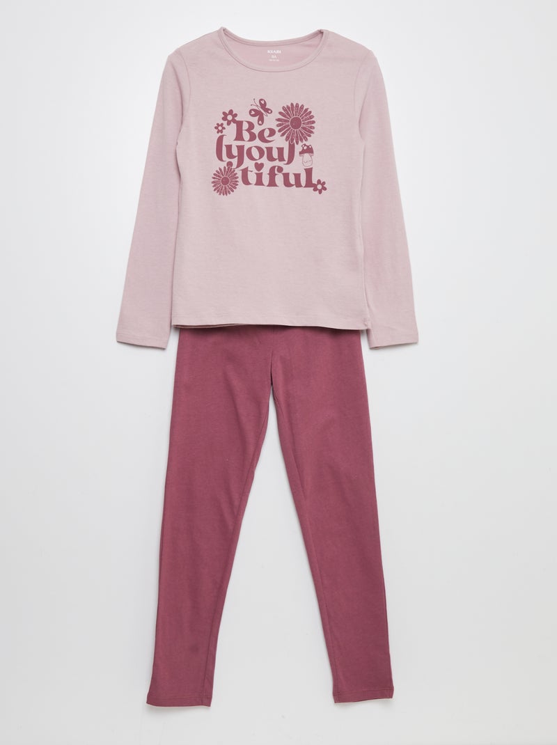 Tweedelige pyjama met T-shirt + broek - 2-delig ROSE - Kiabi