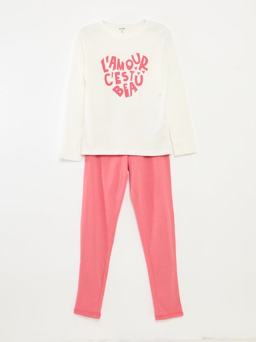Tweedelige pyjama met T-shirt + broek - 2-delig - Kiabi