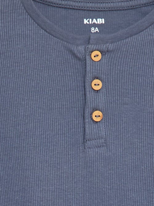 Tweedelige pyjama met T-shirt + broek met ribbeltextuur - 2-delig - Kiabi