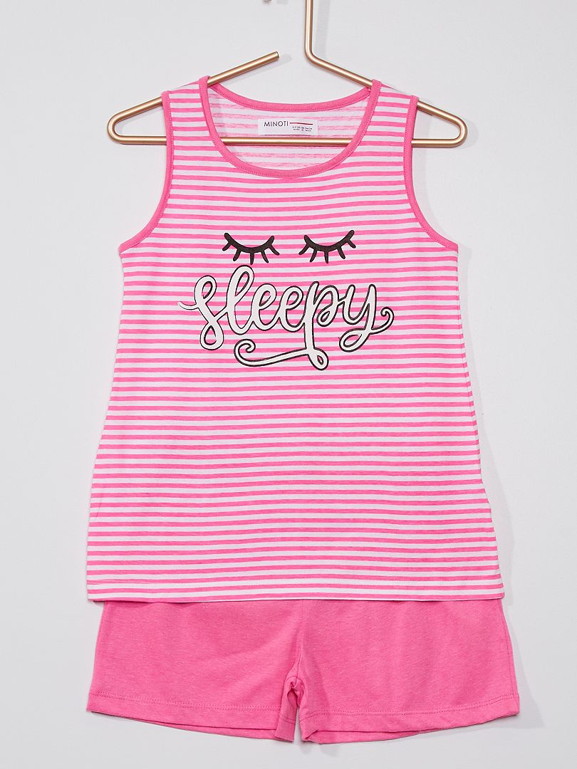Tweedelige pyjama 'Sleepy' roze - Kiabi