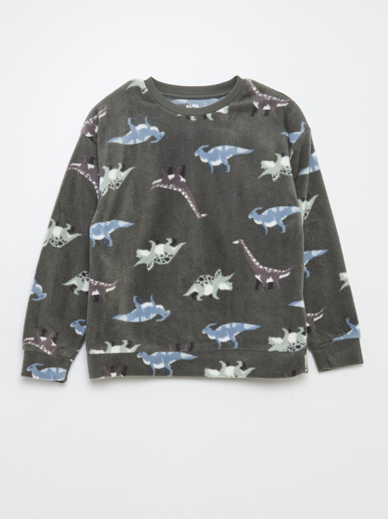 Tweedelige pyjama van fleece - 2-delig GROEN - Kiabi