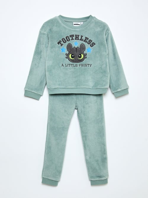 Tweedelige pyjama van fleecestof 'Universal' 'Draak' - Kiabi