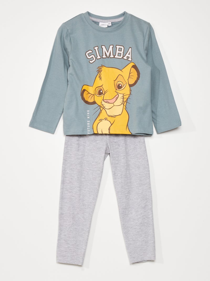 Tweedelige Simba-pyjama - 2-delig groen / grijs - Kiabi