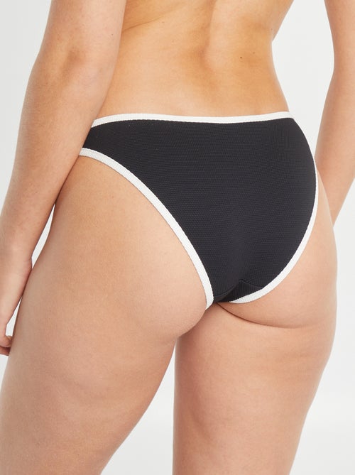 Tweekleurig bikinibroekje met honingraatstructuur - Kiabi